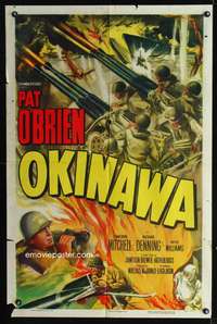 p509 OKINAWA one-sheet movie poster '52 Pat O'Brien in World War II Japan!