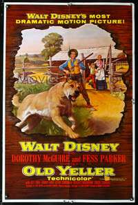 p511 OLD YELLER one-sheet movie poster '57 most classic Disney canine!