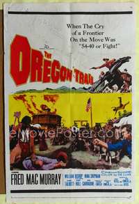p528 OREGON TRAIL one-sheet movie poster '59 Fred MacMurray, 54-40 or Fight!