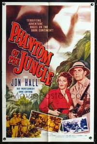p546 PHANTOM OF THE JUNGLE one-sheet movie poster '55 Jon Hall and Anne Gwynne in Africa!