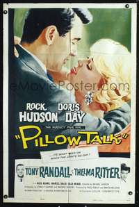 p552 PILLOW TALK one-sheet movie poster '59 Rock Hudson loves Doris Day!