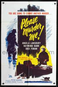 p558 PLEASE MURDER ME one-sheet movie poster '56 Angela Lansbury and Raymond Burr together!