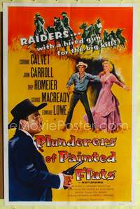 p559 PLUNDERERS OF PAINTED FLATS one-sheet movie poster '59 Corinne Calvet, John Carroll