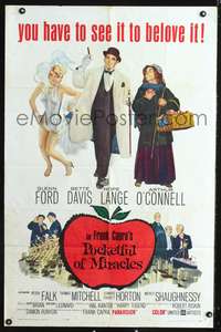 p560 POCKETFUL OF MIRACLES one-sheet movie poster '62 Frank Capra, Glenn Ford, Bette Davis