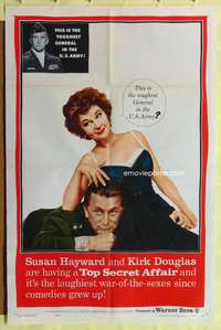 p747 TOP SECRET AFFAIR one-sheet movie poster '57 General Kirk Douglas, Susan Hayward