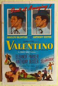 p762 VALENTINO one-sheet movie poster '51 Anthony Dexter as Rudolph!