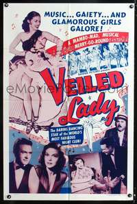 p764 VEILED LADY one-sheet movie poster '51 German mambo-mad musical with glamorous girls galore!