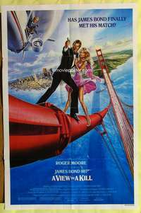 p766 VIEW TO A KILL style B one-sheet movie poster '85 Roger Moore as James Bond 007!