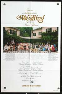 p771 WEDDING teaser one-sheet movie poster '78 Robert Altman, Mia Farrow, cool cast portrait!