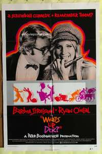 p775 WHAT'S UP DOC style B one-sheet movie poster '72 Barbra Streisand, Ryan O'Neal