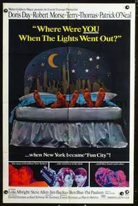 p780 WHERE WERE YOU WHEN THE LIGHTS WENT OUT style B one-sheet movie poster '68 Doris Day