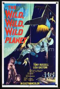 p786 WILD, WILD, WILD PLANET one-sheet movie poster '65 cool Italian sci-fi!