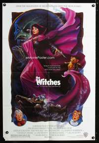 p789 WITCHES one-sheet poster '89 Nicolas Roeg, Jim Henson, Anjelica Huston, Winters fantasy art!