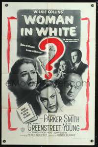 p792 WOMAN IN WHITE one-sheet movie poster '48 Eleanor Parker, Alexis Smith, Sidney Greenstreet