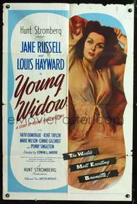 p797 YOUNG WIDOW one-sheet movie poster '46 world's most exciting super sexy brunette Jane Russell!