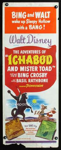 s017 ADVENTURES OF ICHABOD & MISTER TOAD insert movie poster '49
