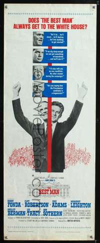 s026 BEST MAN insert movie poster '64 Henry Fonda, Gore Vidal