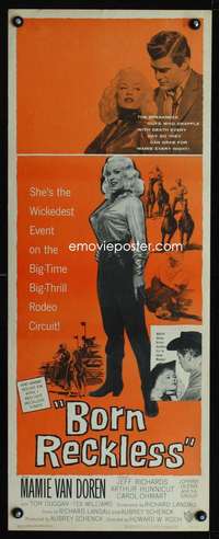 s033 BORN RECKLESS insert movie poster '59 sexy Mamie Van Doren!