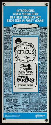 s066 CIRCUS insert movie poster R70 Charlie Chaplin slapstick classic!