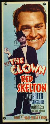 s068 CLOWN insert movie poster '53 great Red Skelton portrait!
