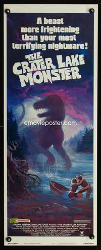 s081 CRATER LAKE MONSTER insert movie poster '77 dinosaur horror!