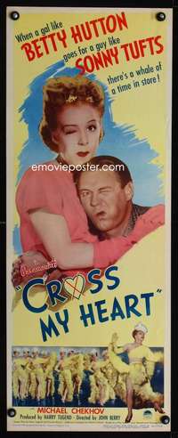 s085 CROSS MY HEART insert movie poster '46 Betty Hutton, Tufts