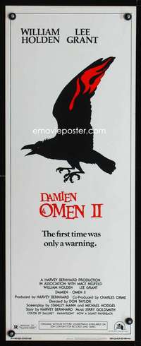 s092 DAMIEN OMEN II insert movie poster '78 William Holden, Lee Grant