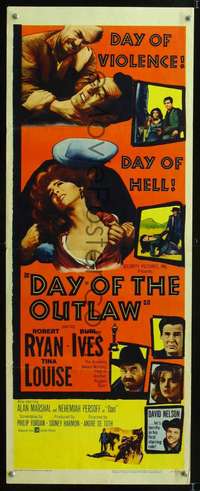 s097 DAY OF THE OUTLAW insert movie poster '59 Robert Ryan, Burl Ives