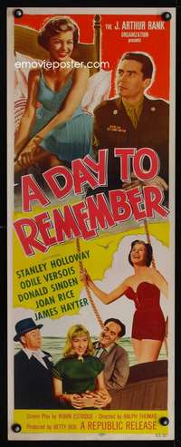 s098 DAY TO REMEMBER insert movie poster '55 Stanley Holloway, Versois