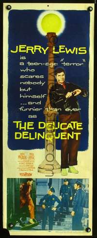 s105 DELICATE DELINQUENT insert movie poster '57 teen-age Jerry Lewis!