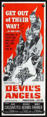 s108 DEVIL'S ANGELS insert movie poster '67 their god is violence!