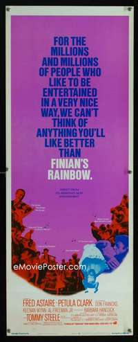 s123 FINIAN'S RAINBOW insert movie poster '68 Fred Astaire, Coppola