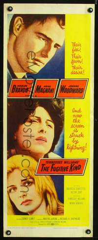 s135 FUGITIVE KIND insert movie poster '60 Marlon Brando, Anna Magnani
