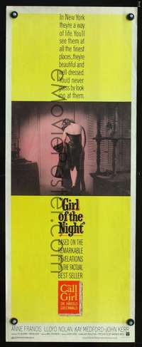 s139 GIRL OF THE NIGHT insert movie poster '60prostitute Anne Francis