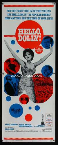 s153 HELLO DOLLY insert movie poster '70 Barbra Streisand, Matthau