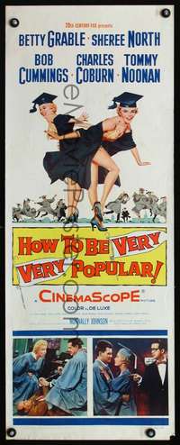 s165 HOW TO BE VERY, VERY POPULAR insert movie poster '55 sexy Grable!
