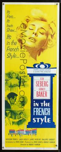 s172 IN THE FRENCH STYLE insert movie poster '63 Jean Seberg, Baker