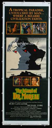 s174 ISLAND OF DR. MOREAU insert movie poster '77 Burt Lancaster