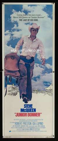 s178 JUNIOR BONNER insert movie poster '72 cowboy Steve McQueen!