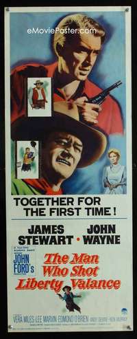 s203 MAN WHO SHOT LIBERTY VALANCE insert movie poster '62 John Wayne