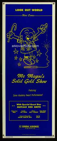 s229 MR MAGOO'S SOLID GOLD SHOW insert movie poster '78 cartoon art!