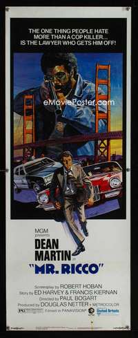 s230 MR. RICCO insert movie poster '74 art of Dean Martin by Salle!