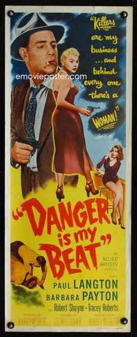 s234 MURDER IS MY BEAT insert movie poster '55 Edgar Ulmer film noir!