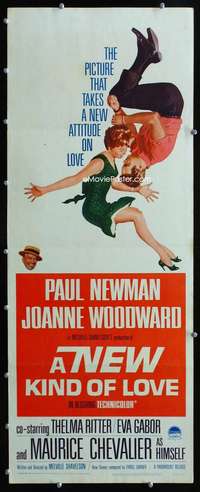 s252 NEW KIND OF LOVE insert movie poster '63 Paul Newman, Woodward