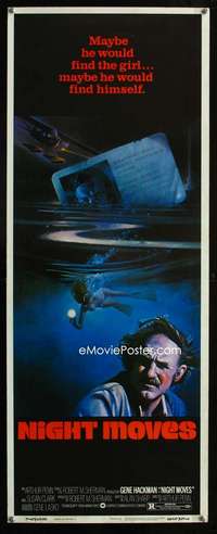 s256 NIGHT MOVES insert movie poster '75 Gene Hackman, cool image!