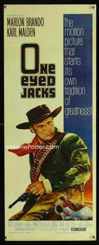 s270 ONE EYED JACKS insert movie poster '61 Brando directed & starred!