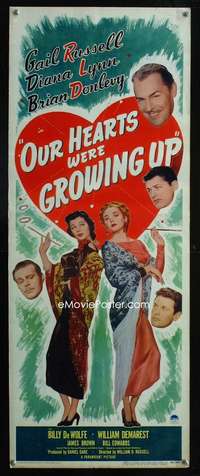 s276 OUR HEARTS WERE GROWING UP insert movie poster '46 Gail Russell