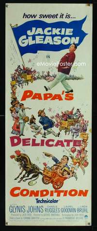 s282 PAPA'S DELICATE CONDITION insert movie poster '63 Jackie Gleason