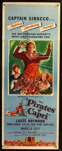 s290 PIRATES OF CAPRI insert movie poster '49 Edgar Ulmer, Hayward