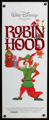 s309 ROBIN HOOD insert movie poster R82 Walt Disney cartoon!